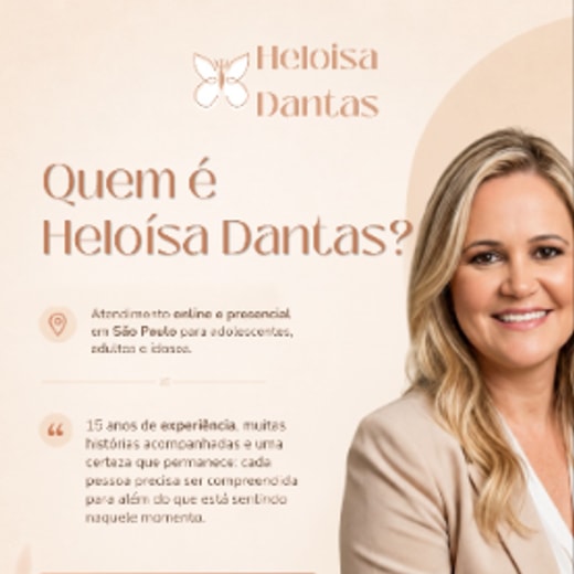 Publicação de apresentação: quem é Heloisa Dantas.